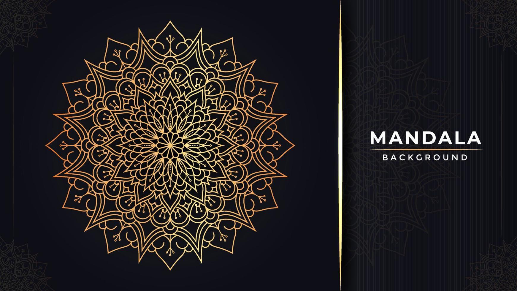 Diseño de fondo de mandala de lujo con decoración de estilo islámico árabe de color dorado. vector