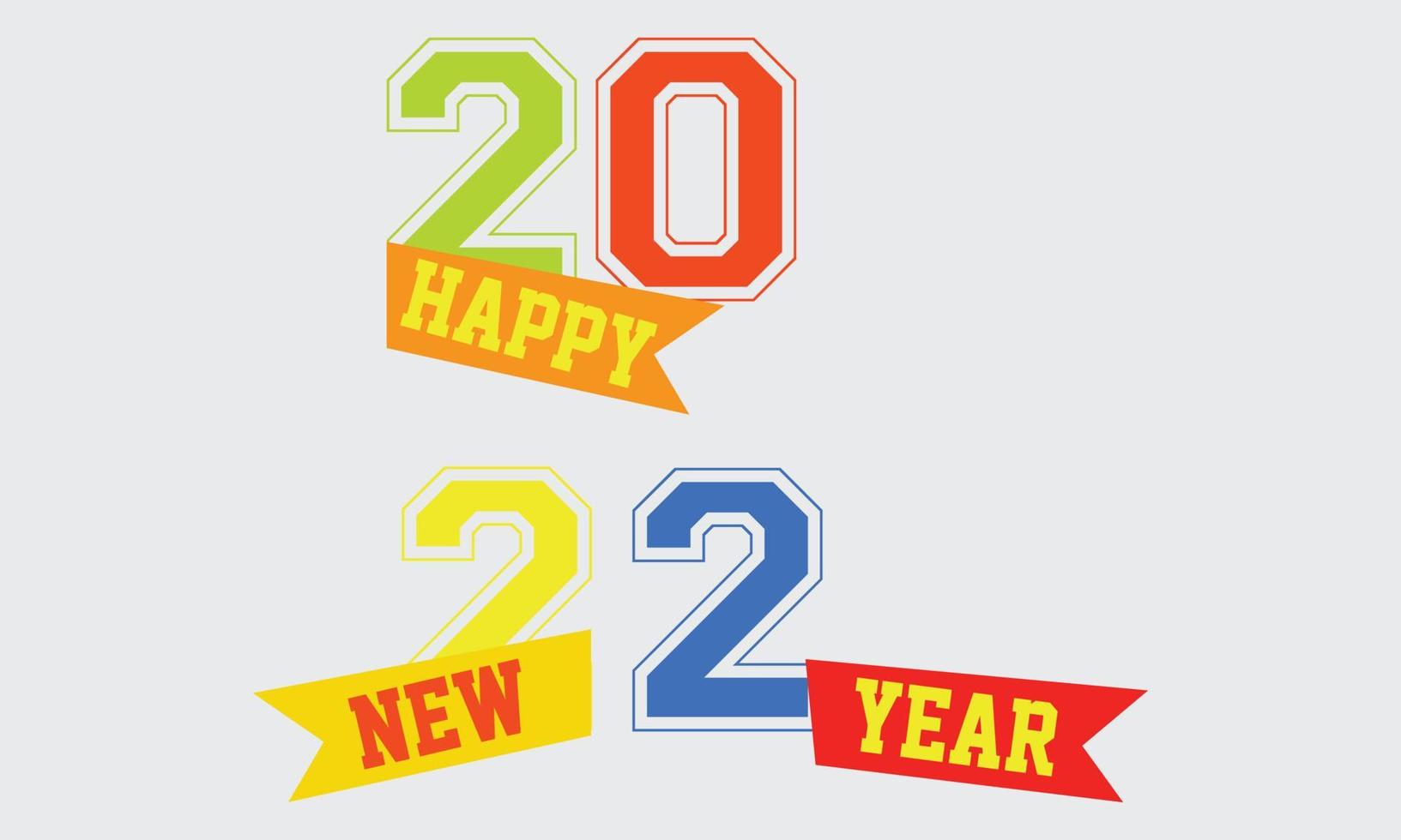 Happy New Year 2022 Free Vector Design