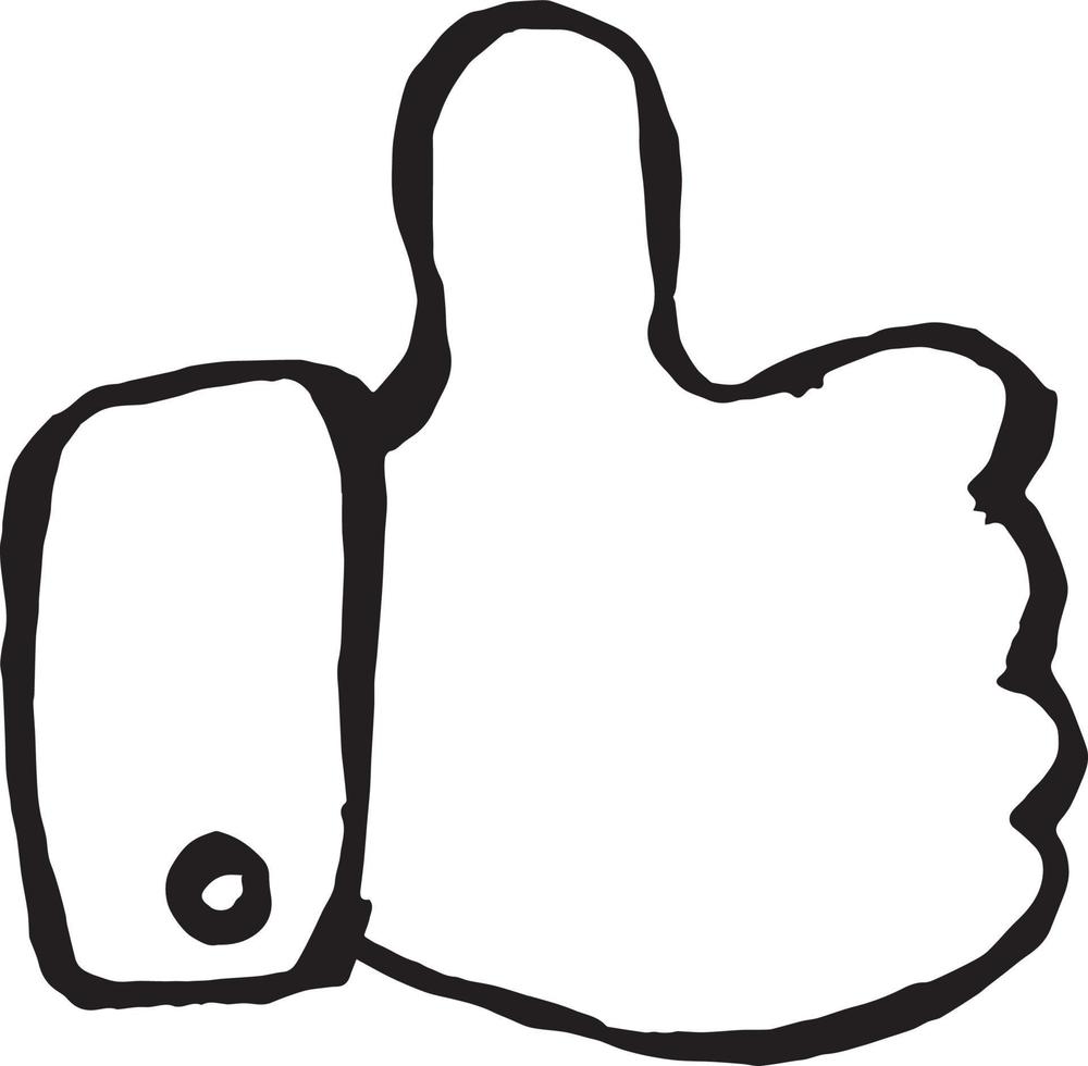 Thumbs up, Like Hand Drawn Doodle Icon vector