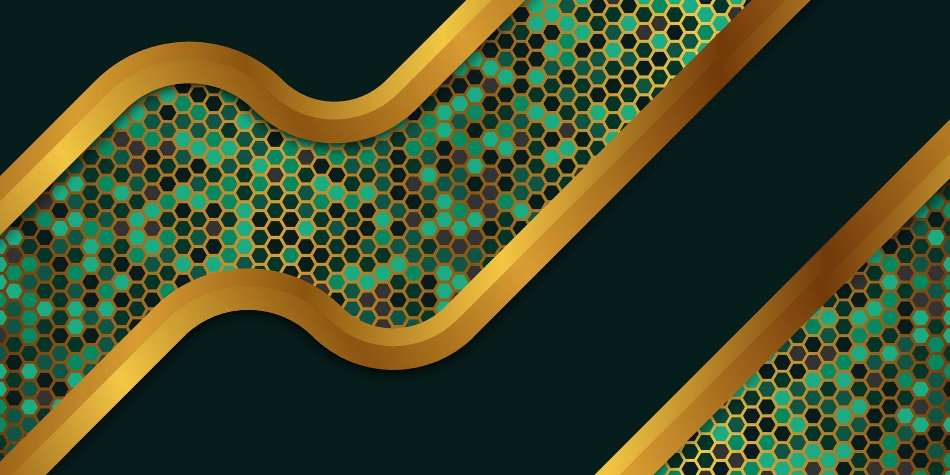 Fondo de oro verde de lujo y elegante y único. vector