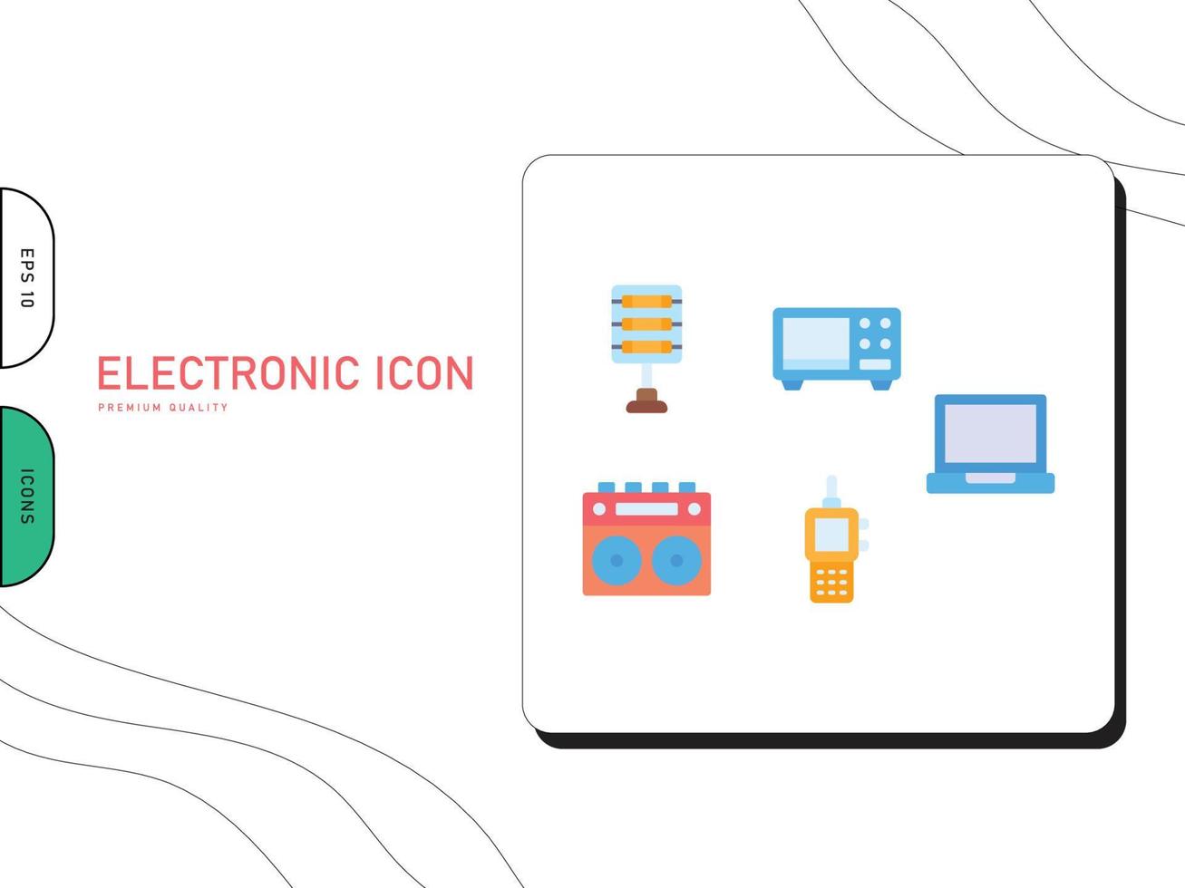 vector libre de conjunto de iconos de electrónica