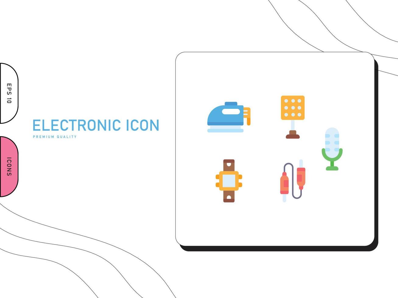 línea de paquete de iconos de electrónica vector gratis