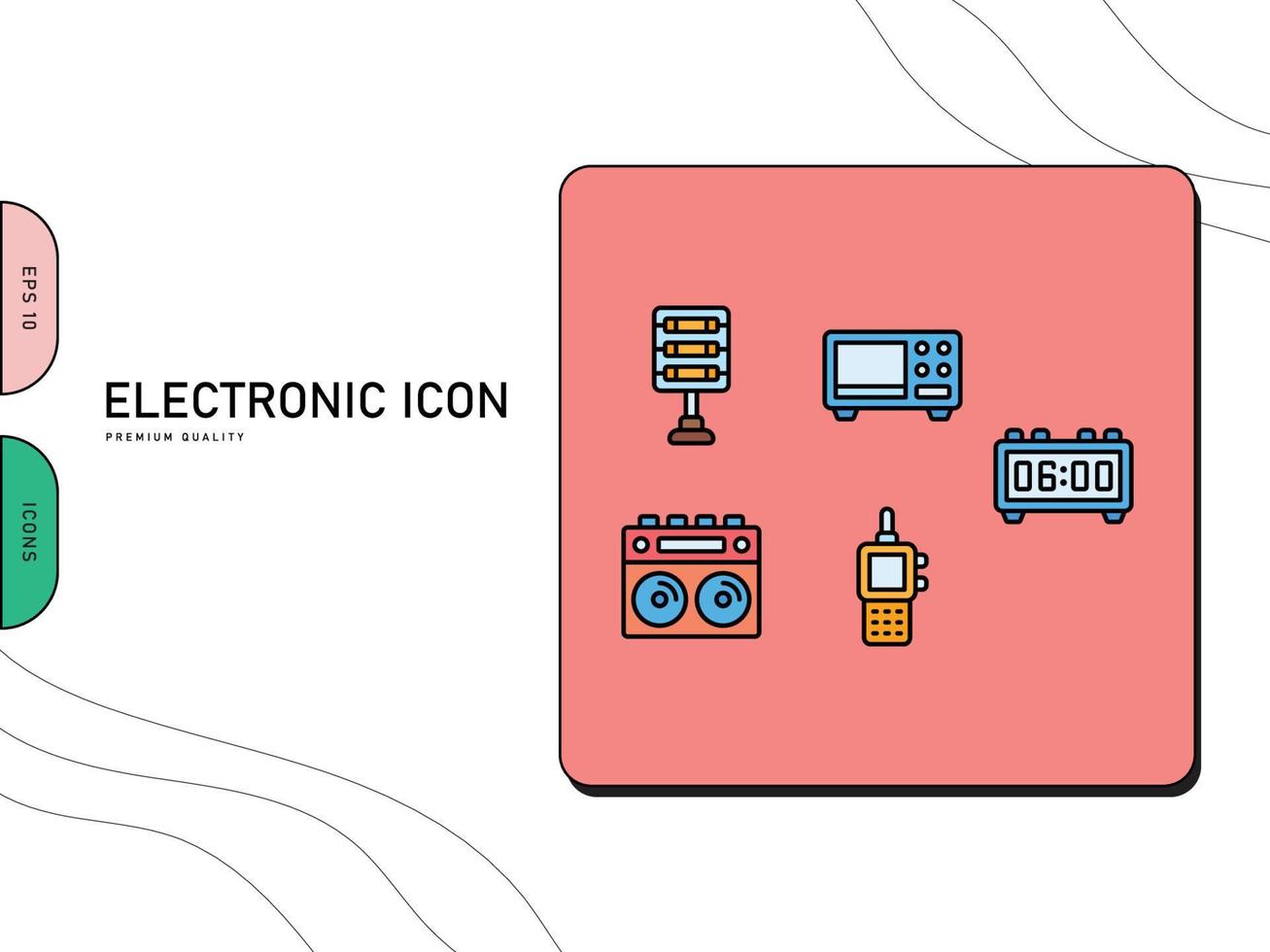 línea de paquete de iconos de electrónica vector gratis