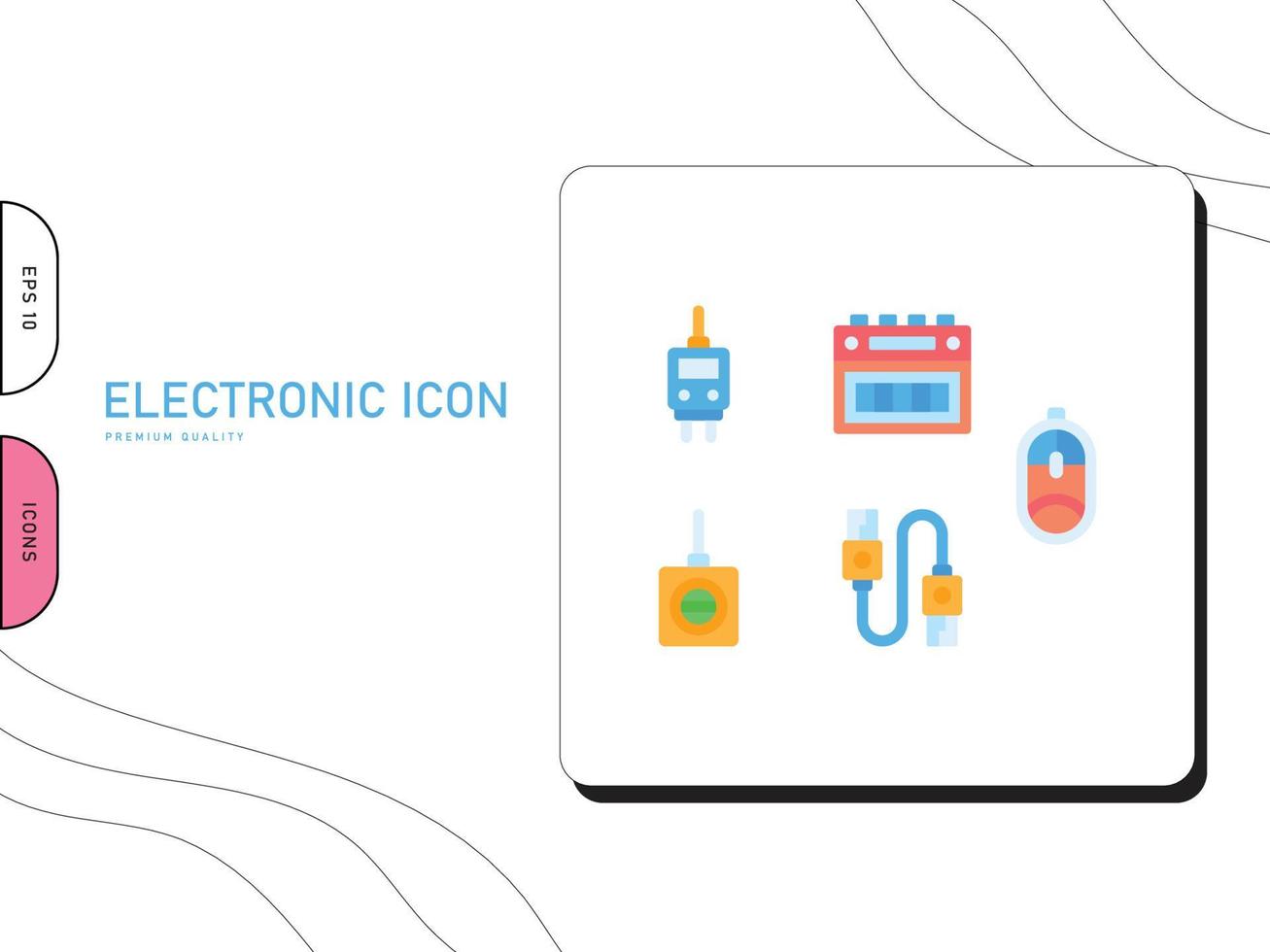 vector libre de conjunto de iconos de electrónica