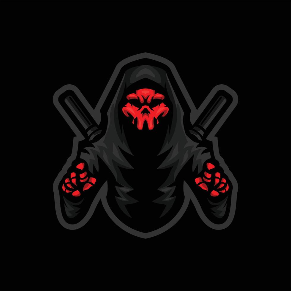 assassin skull mascot logo design vector