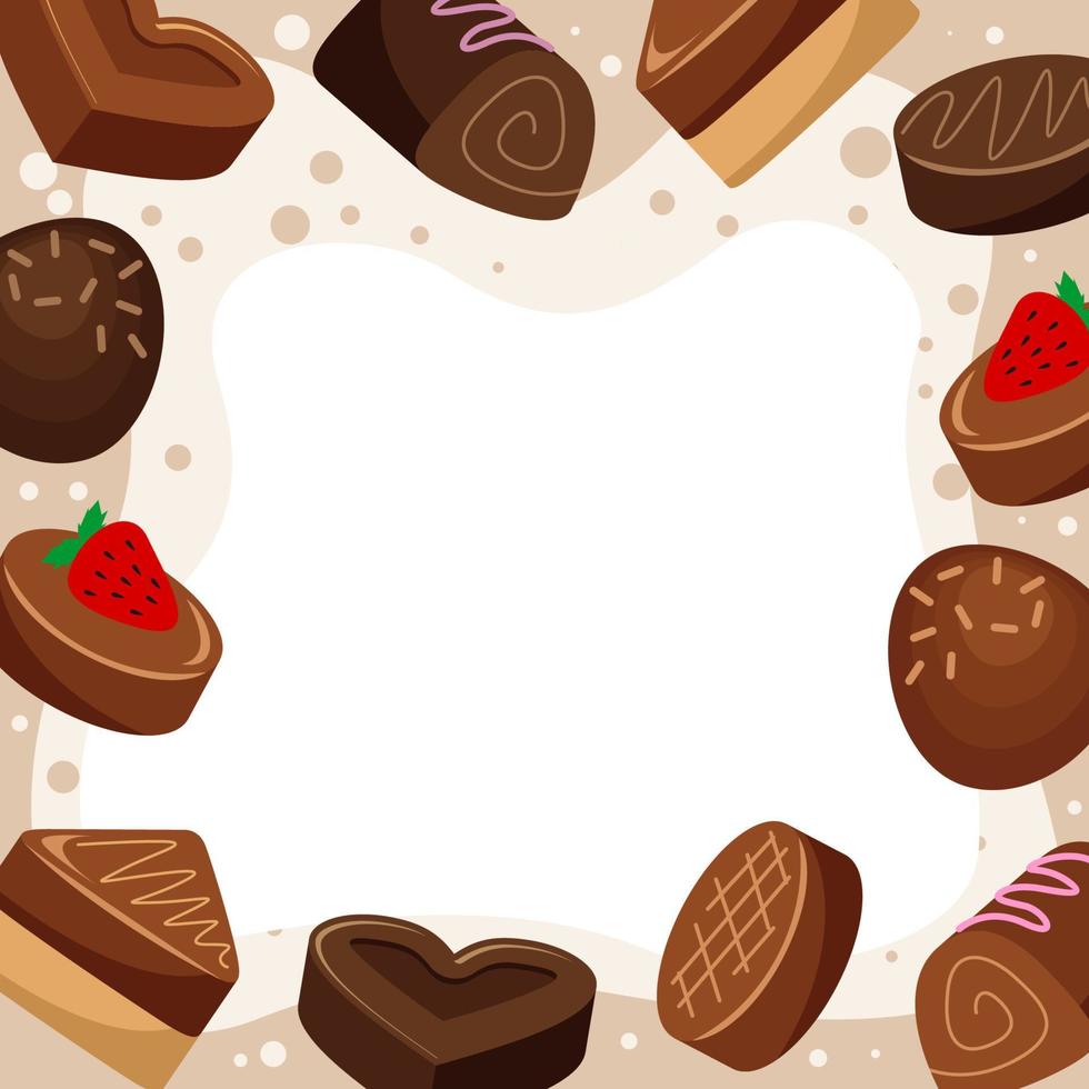 Sweet Chocolate Desserts Background vector