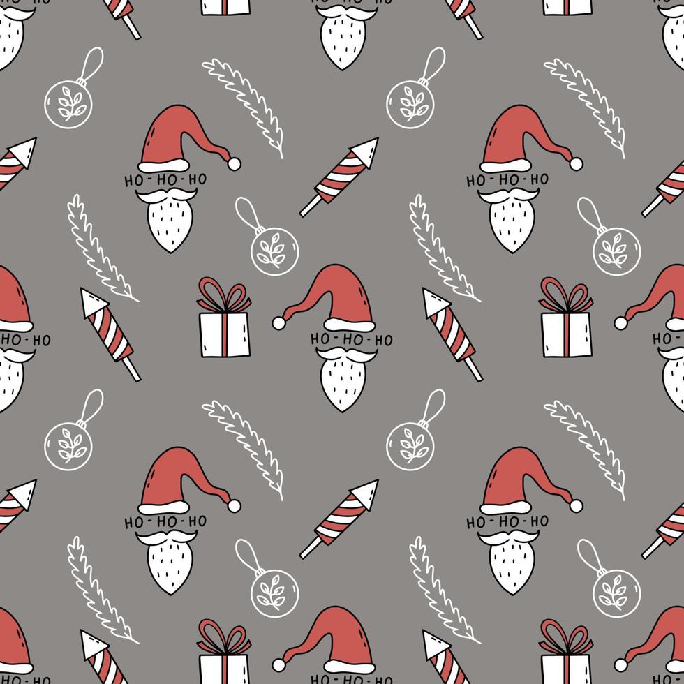 año nuevo y navidad. patrón sin costuras para coser ropa de niños. papel de regalo santa claus. vector