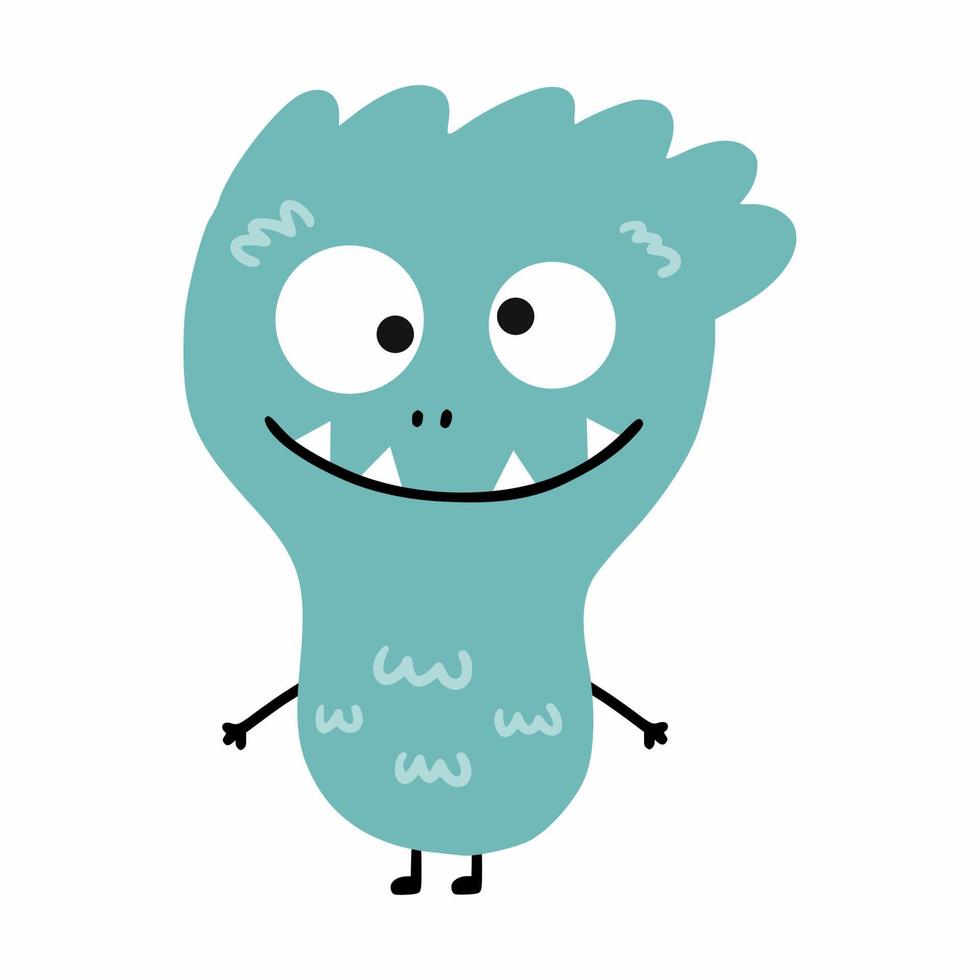 lindo monstruo en estilo doodle. carácter vectorial para el libro de los niños. vector