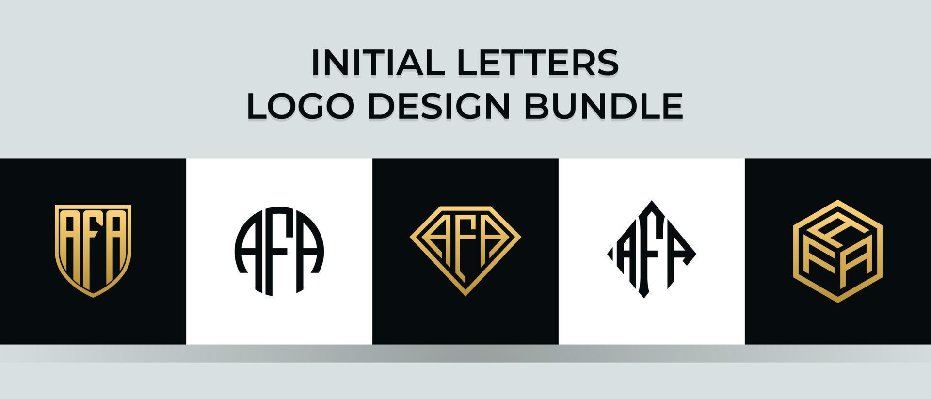 letras iniciales afa logo diseños paquete vector