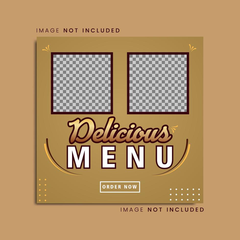 Flyer or Social Media Post Template Themed Food vector