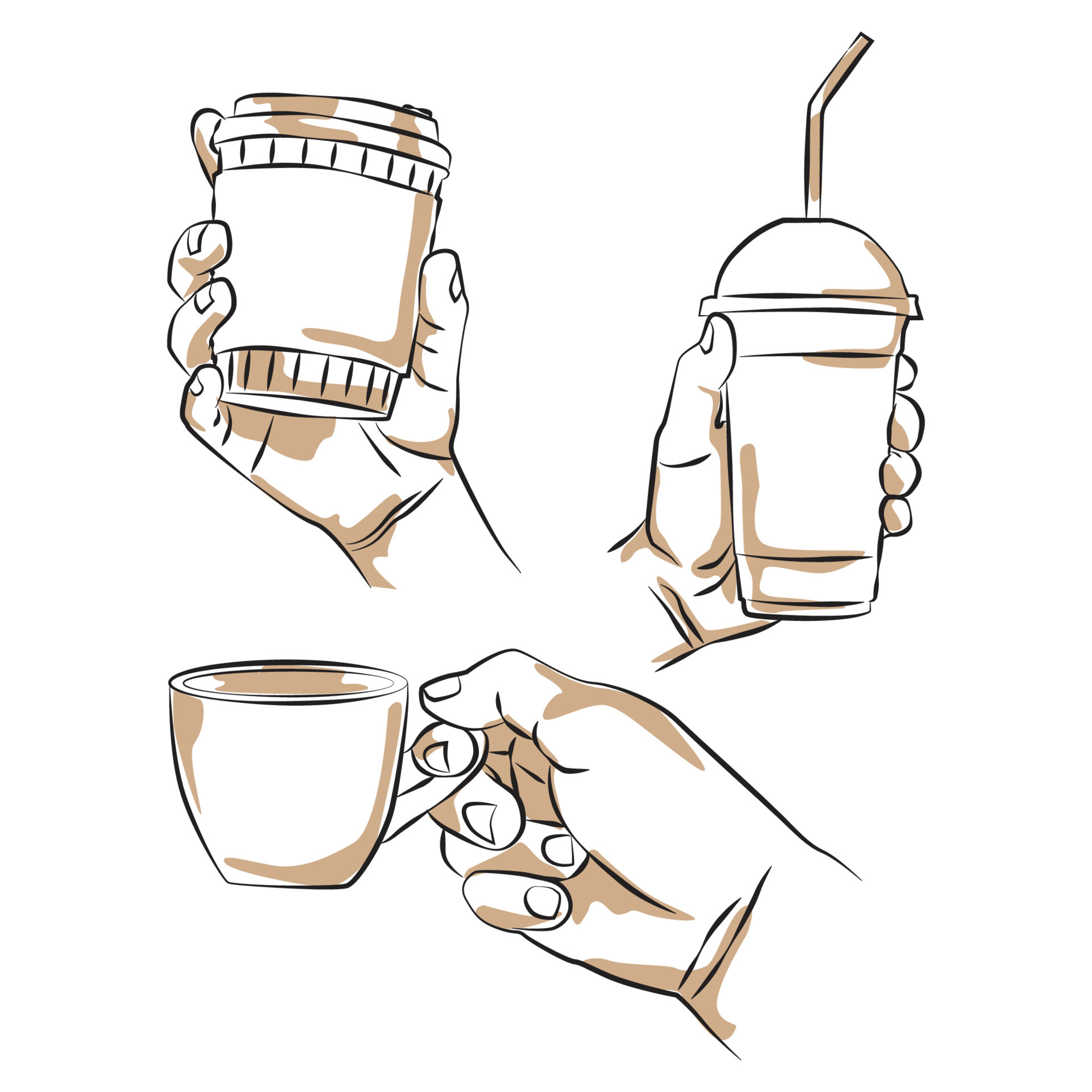 Handdrawn Sketch Woman Drinking Coffee Vector Illustration Royalty Free  SVG Cliparts Vectors And Stock Illustration Image 79013727