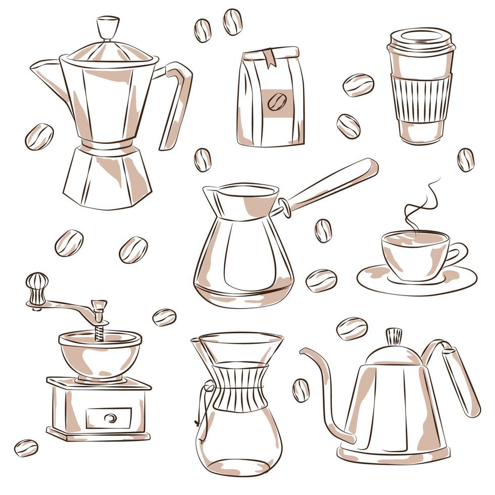 Coffee maker sketch vector
