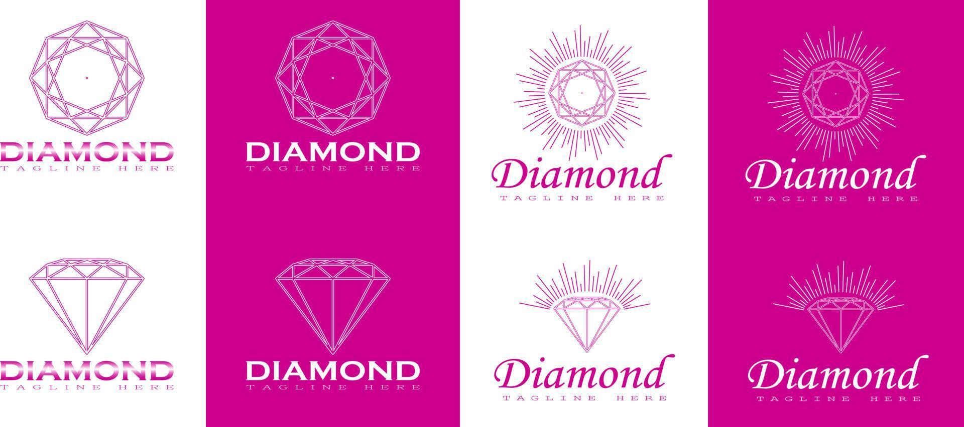 various diamond logo vector