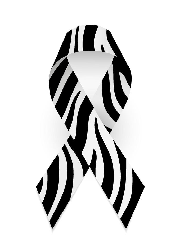 cebra: cinta estampada como símbolo de conciencia de enfermedades raras, síndrome de ehlers-danlos. ilustración vectorial aislada vector