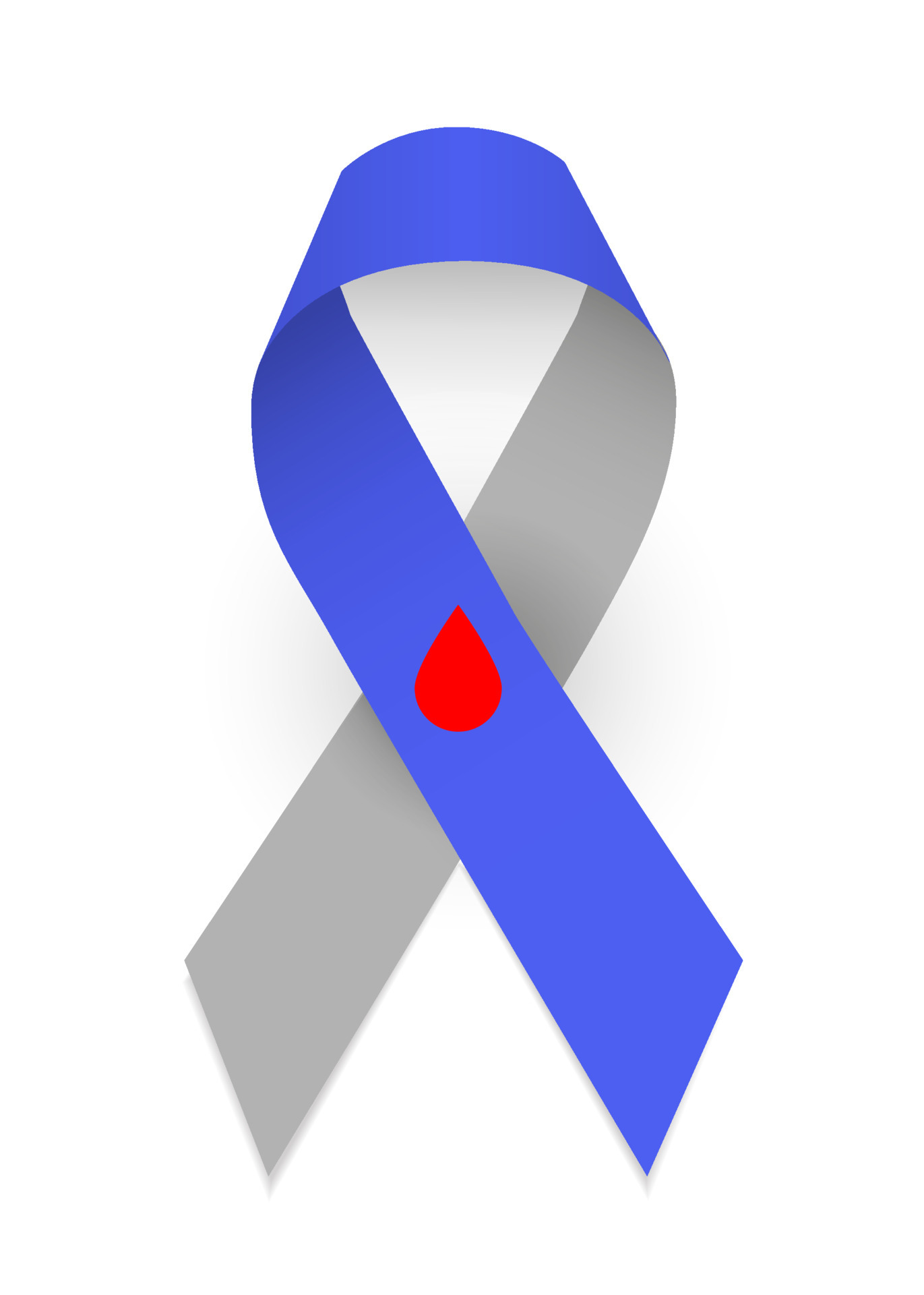 Colorful satin ribbon as symbol of type one diabetes awareness. Gray