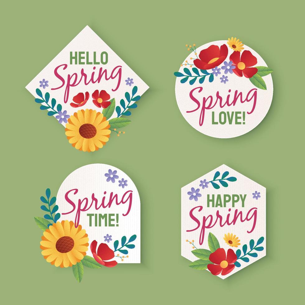 Spring Floral Label vector