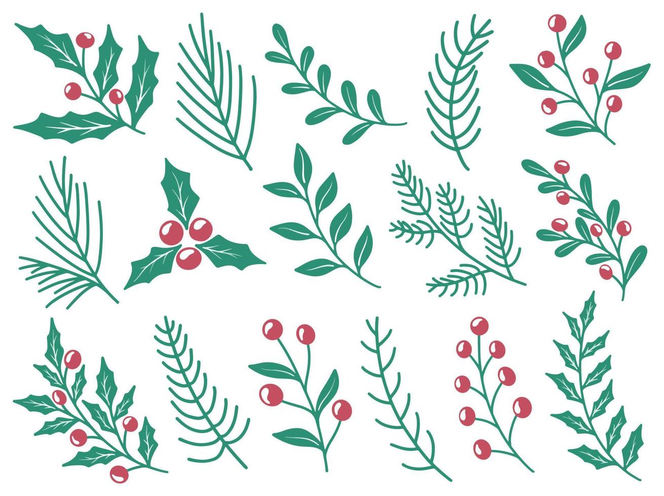 Set of Christmas design element collection vector