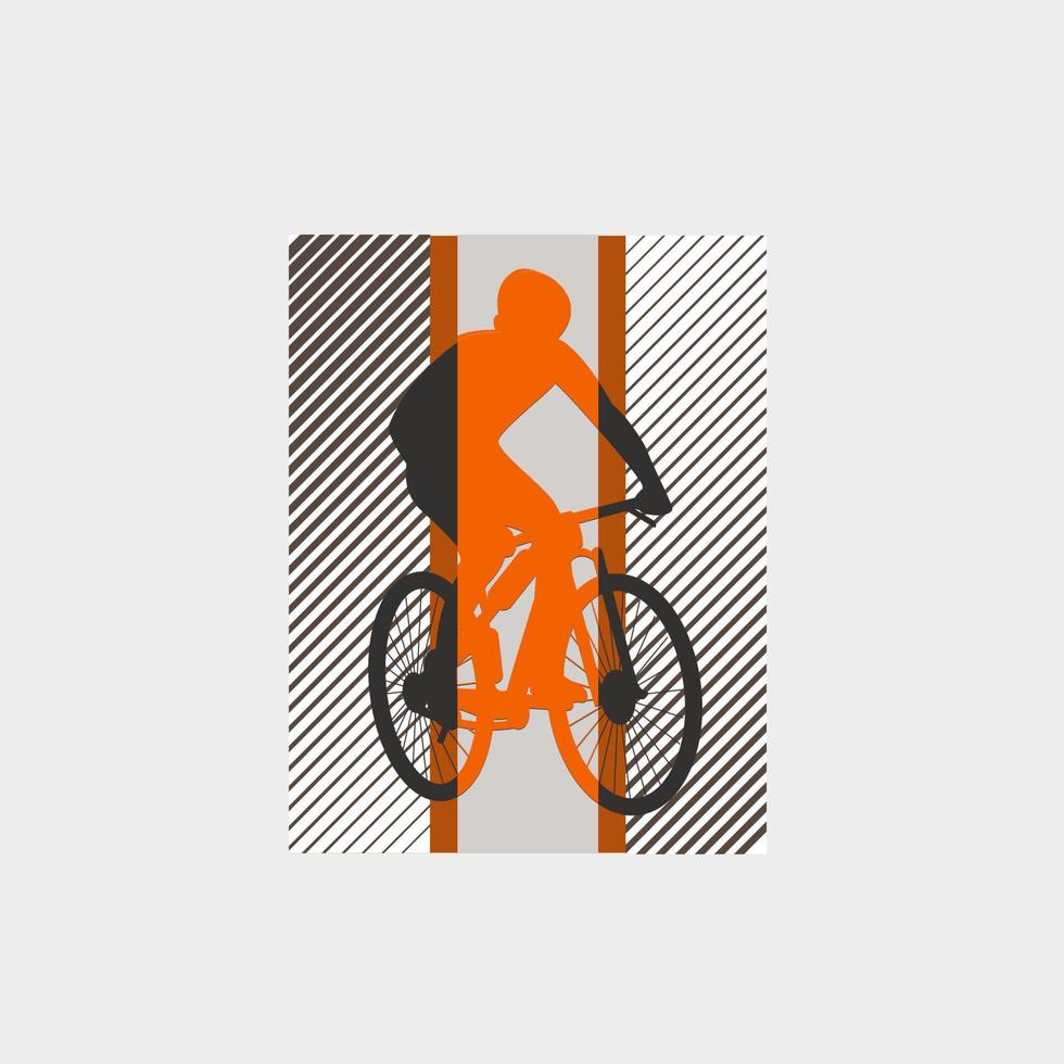 diseño de camiseta consigue una bicicleta consigue una vida con la silueta de un hombre montando una bicicleta ilustración.Diseño único. vector