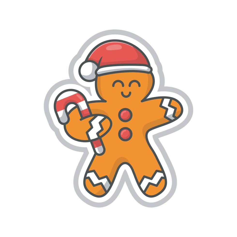 vector de ilustración de pan de jengibre, personaje de diseño de tema navideño