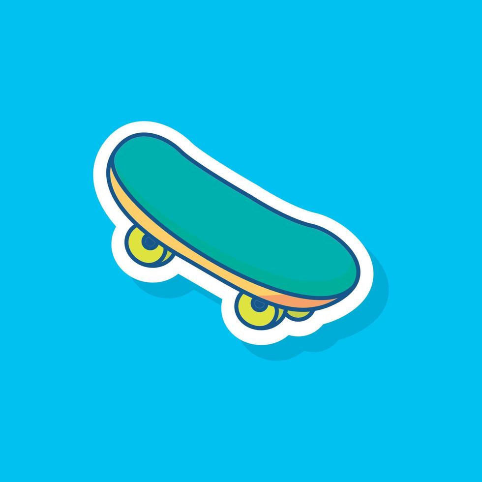 Ilustración de vector de patineta, diseño de equipamiento deportivo