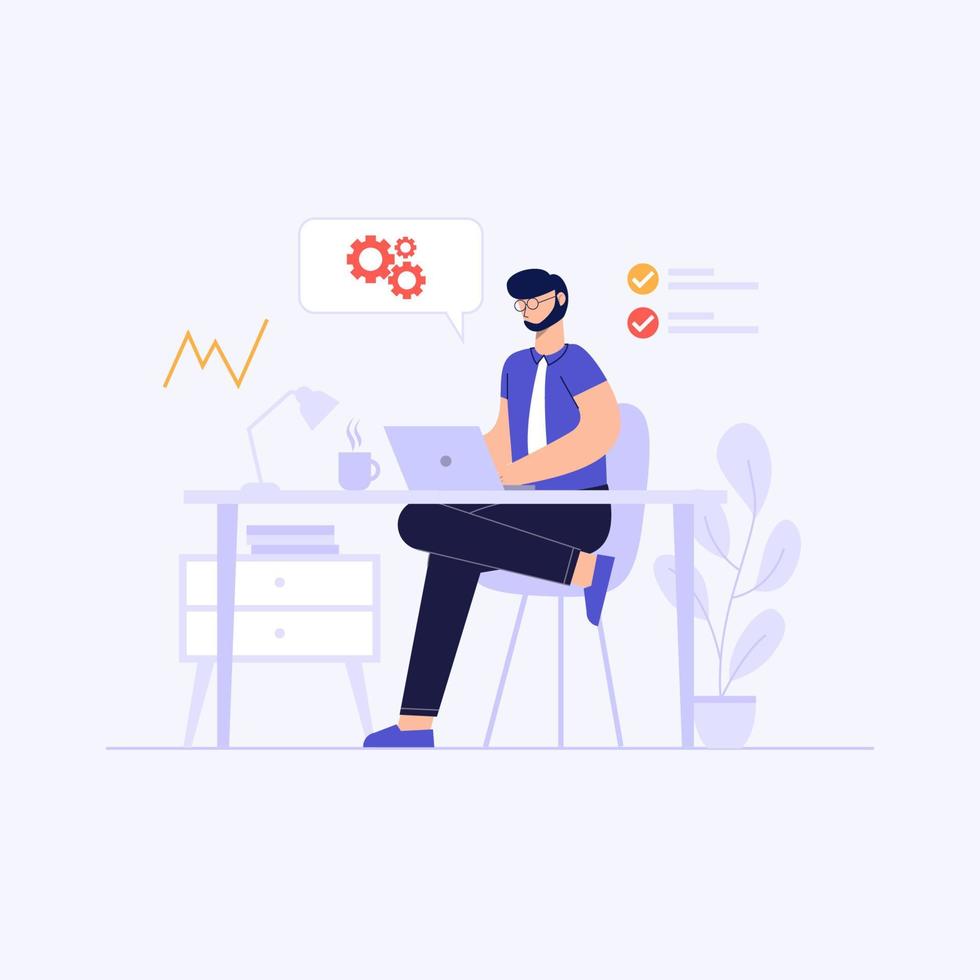 Startup life concept illustration vector