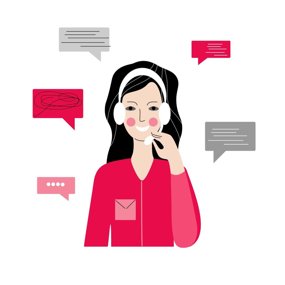Support service operator. Business concept. Isolated vector. Customer support service vector