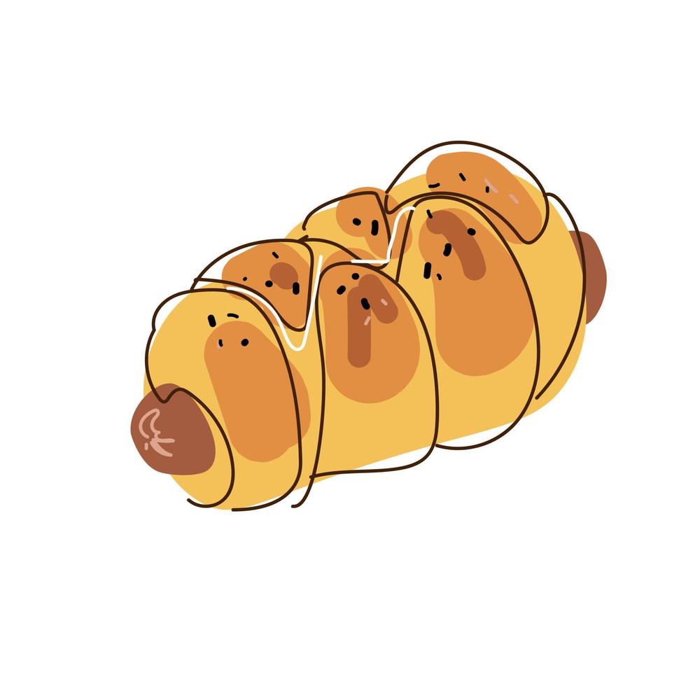 Hot dog. Bakery food. vector