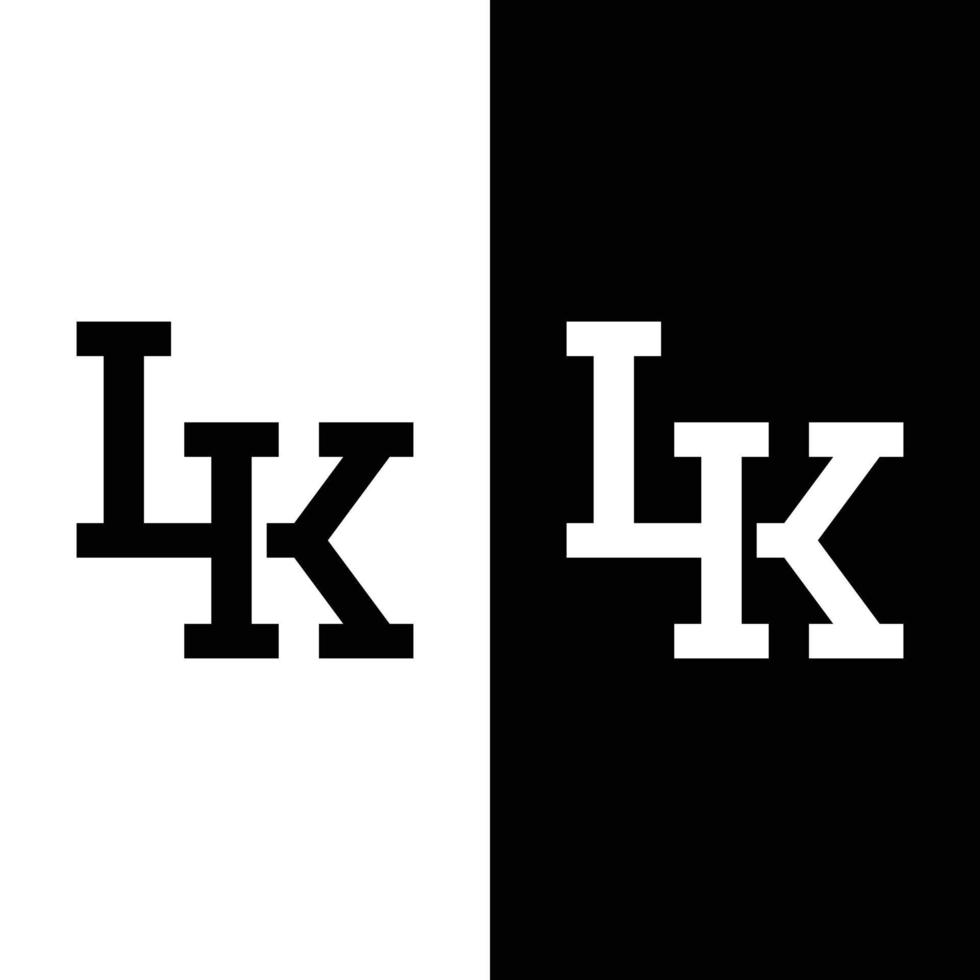 Plantilla de diseño de logotipo inicial de monograma de letra lk lk kl. Adecuado para deportes en general, construcción, empresa financiera, empresa, negocio, tienda corporativa, ropa en un diseño de logotipo de estilo moderno y sencillo. vector