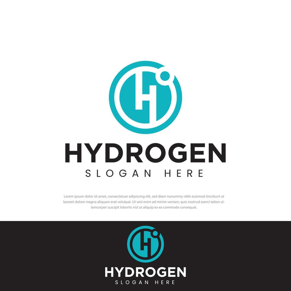 Hydrogen logo initials H in circles, design templates, icons, symbols vector