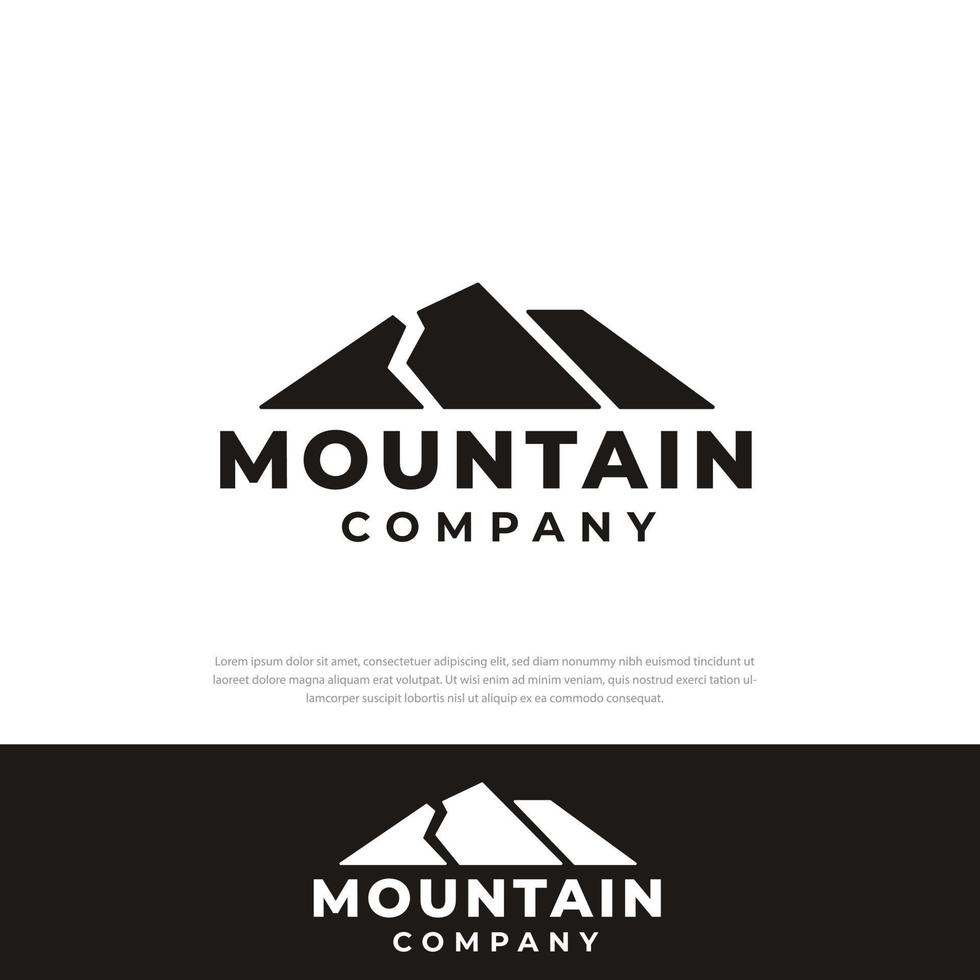 logotipo de diseño de montaña, viajes, plantilla de diseño, símbolo, icono de ilustración de pico de montaña vector