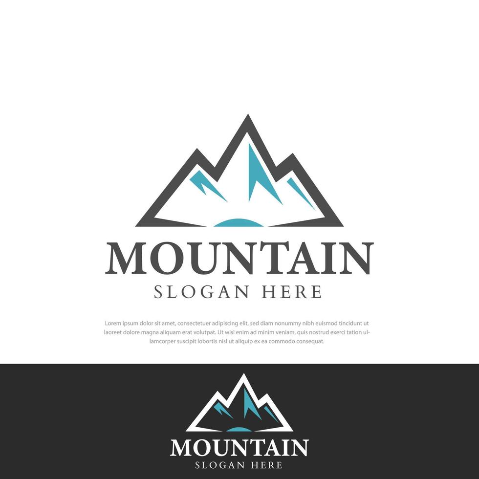 logotipo de diseño de iceberg moderno el pico de la montaña más alta, símbolo, icono, plantilla de ilustración de montaña vector