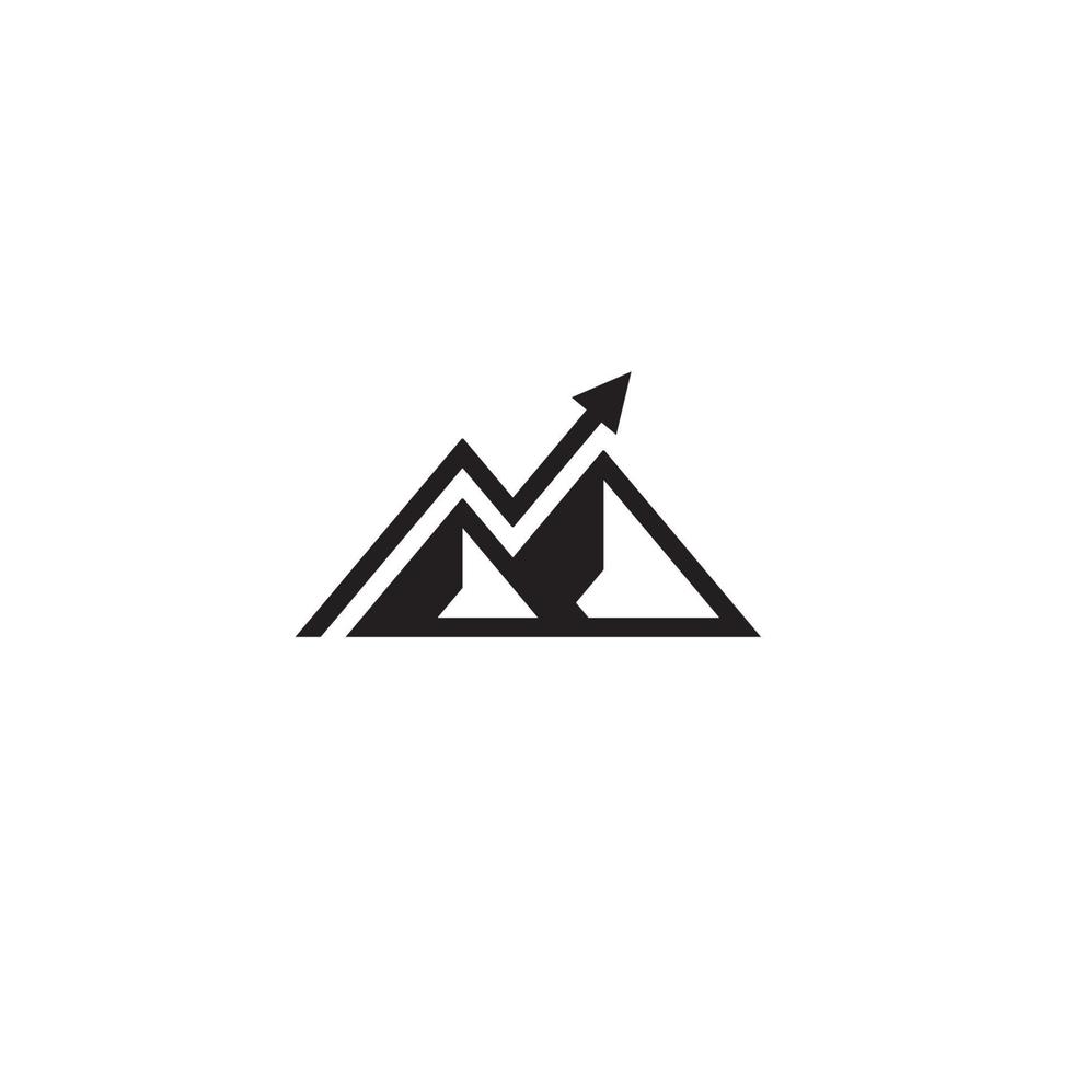 Mountain and Arrow logo or icon design vector