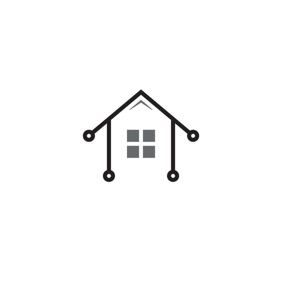 House and Technology logo or icon design vector