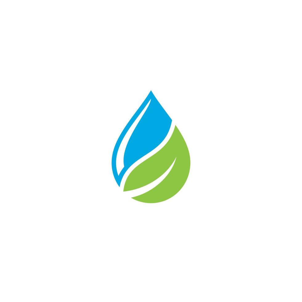 Water Drop and Leaf logo or icon design vector