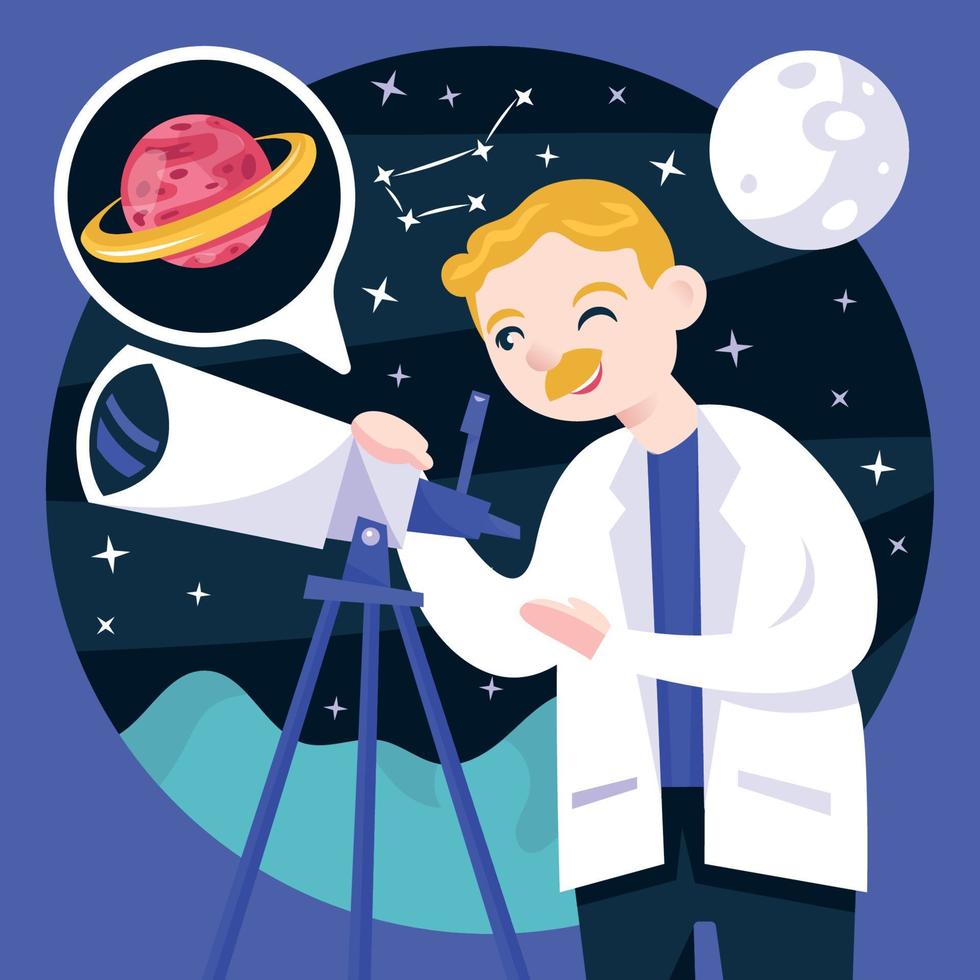 Astrophysicist Observing the Sky vector