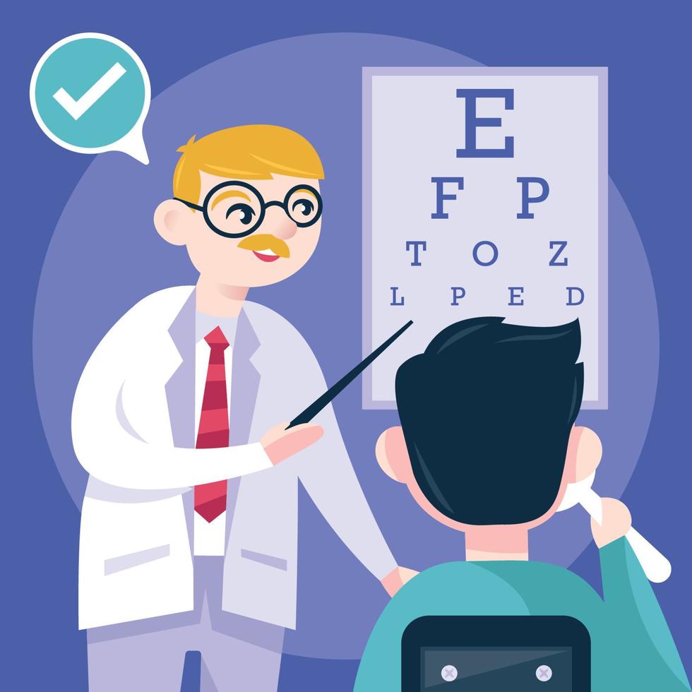 Ophthalmologists Checking Patient Sight vector