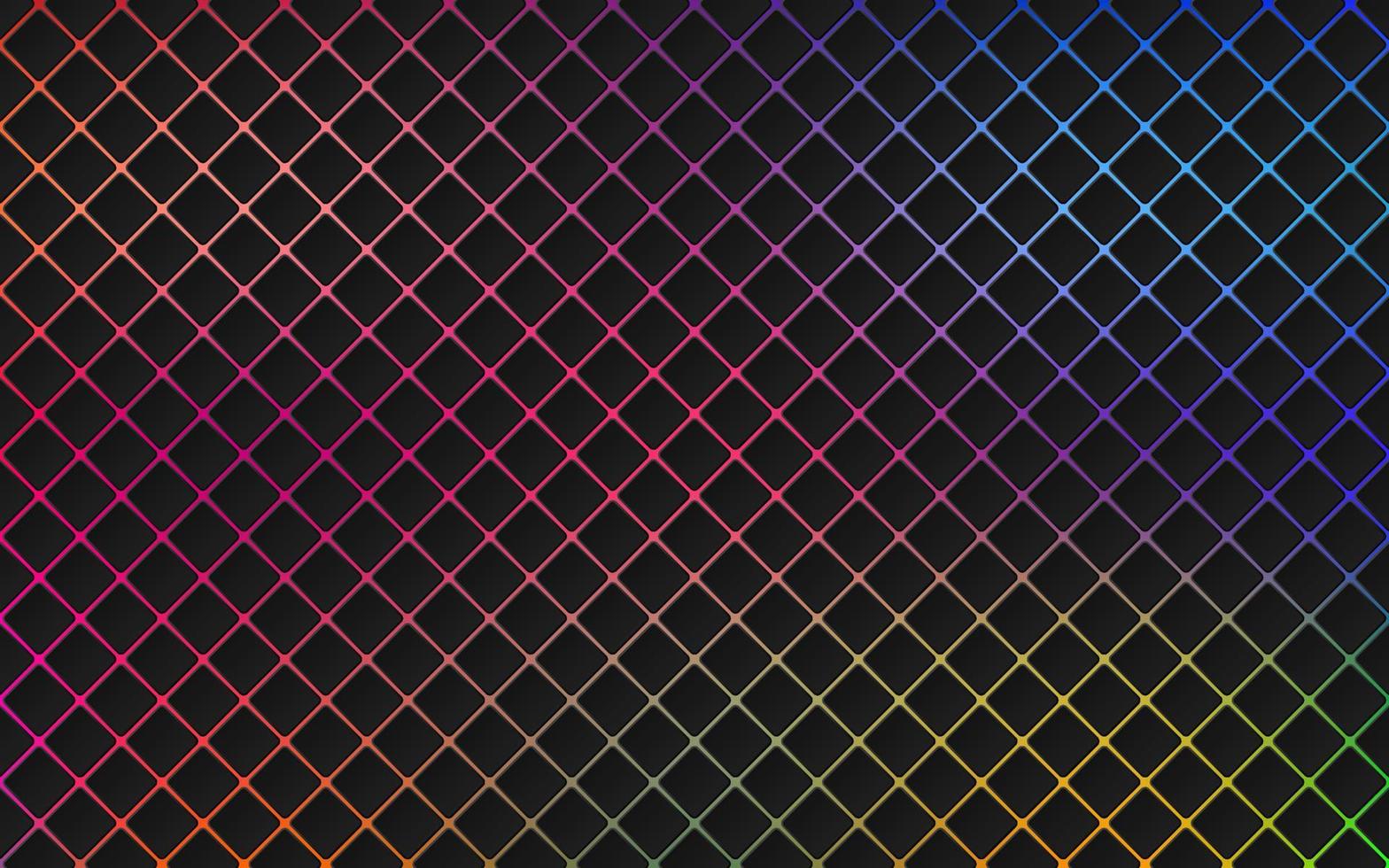 Abstract black 3D geometric square pattern on trendy color blurred background in technology style. Modern futuristic rhombus shape pattern. Can use for cover template, poster. Vector illustration