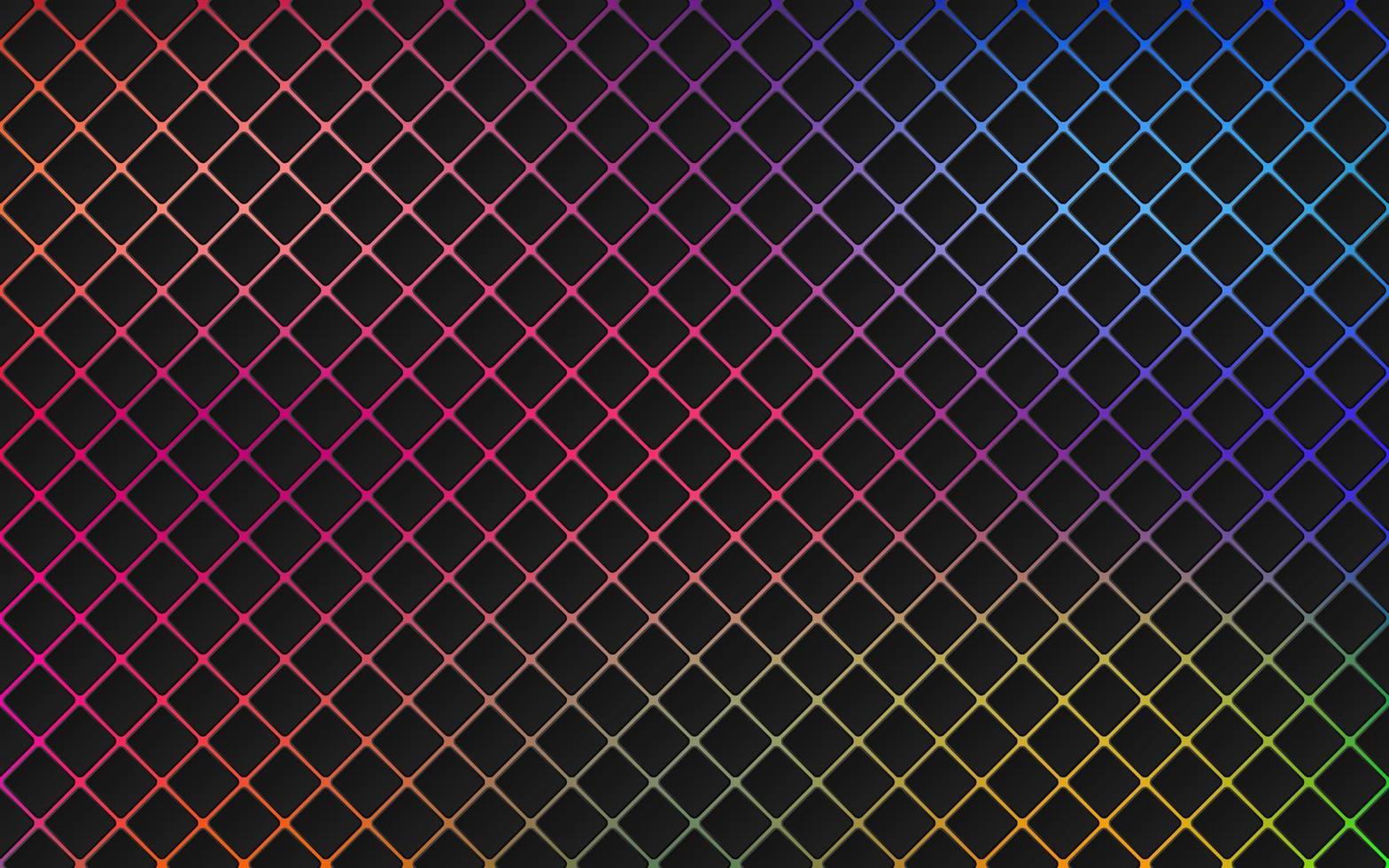 Abstract black 3D geometric square pattern on trendy color blurred background in technology style. Modern futuristic rhombus shape pattern. Can use for cover template, poster. Vector illustration