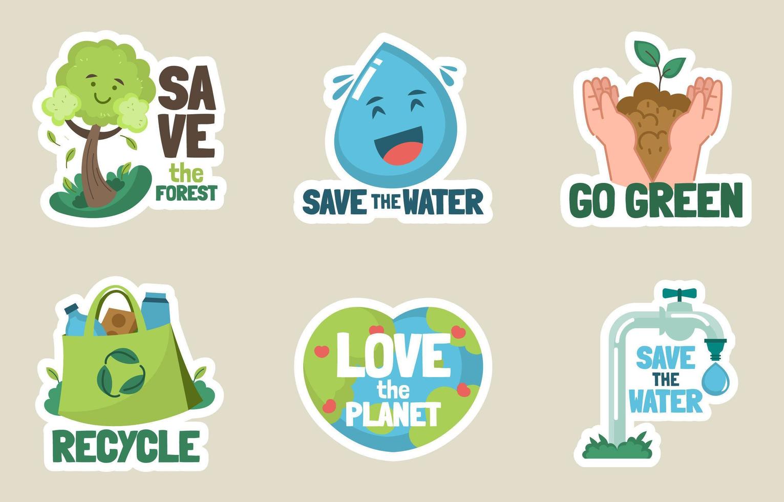 Set of Earth Day Stickers vector