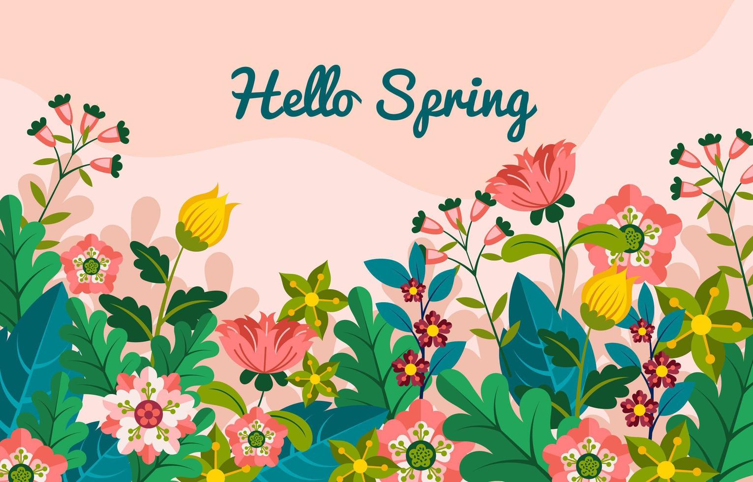 Beautiful Floral Background in Spring Concept vector