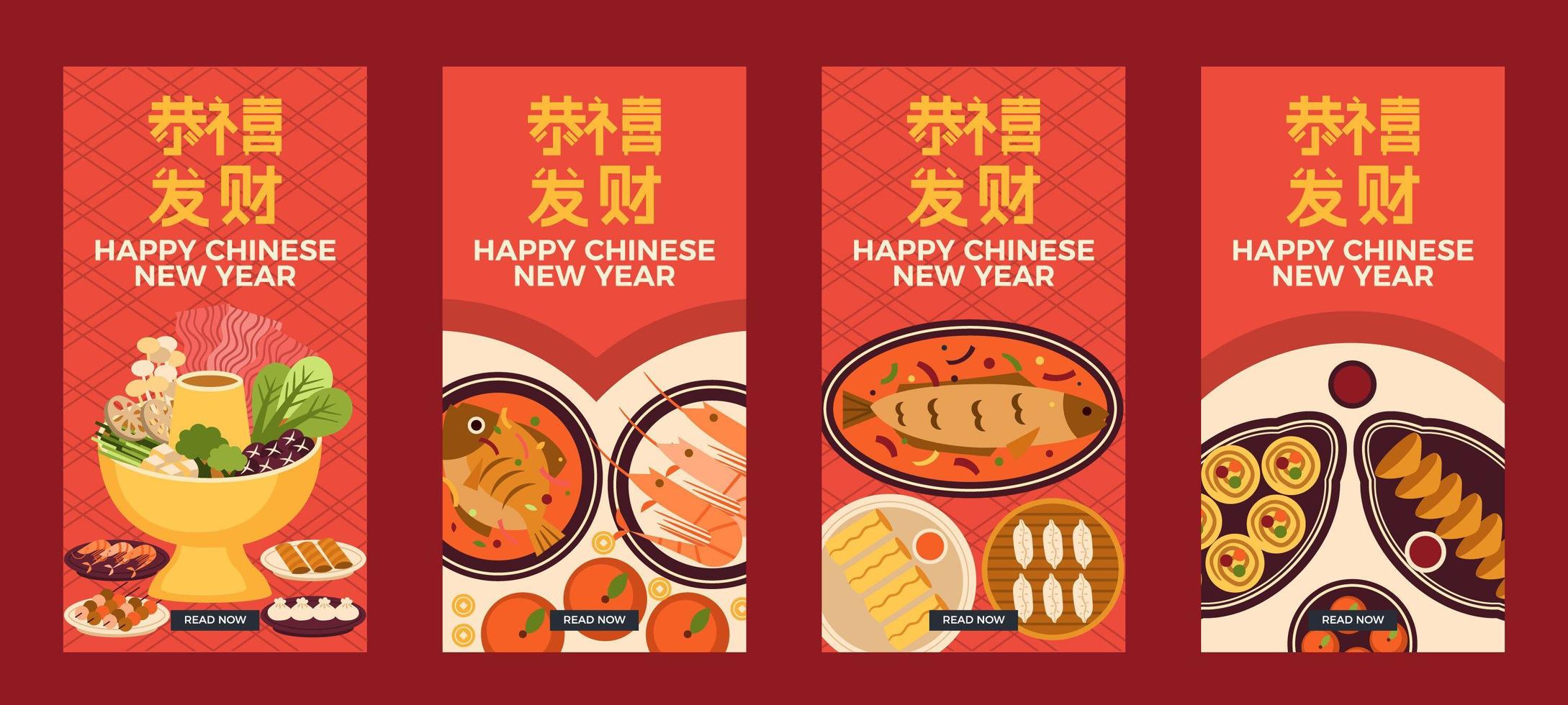 Social Media Story Post for Chinese New Year vector