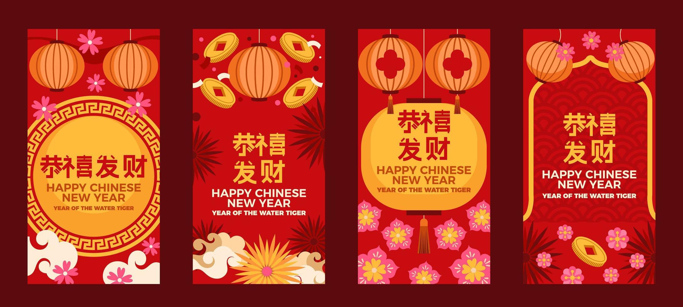 Social Media Story Post for Chinese New Year vector