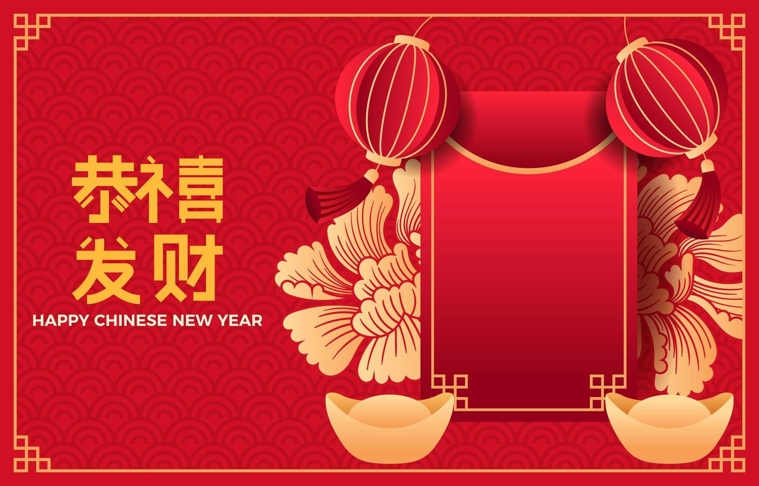 Red Packet Background in Chinese New Year Concept vector