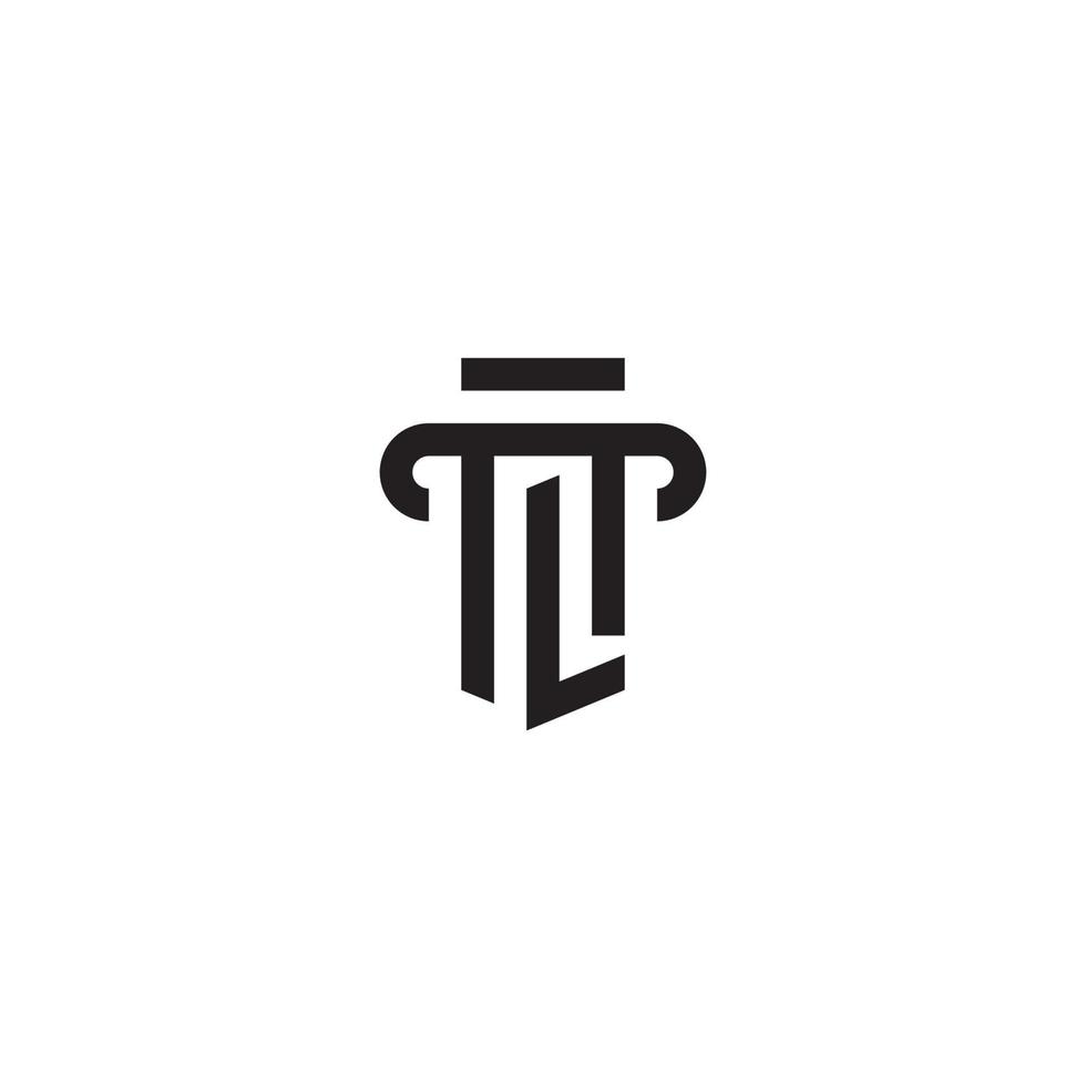 Column, Sword and Letter L logo or icon design vector