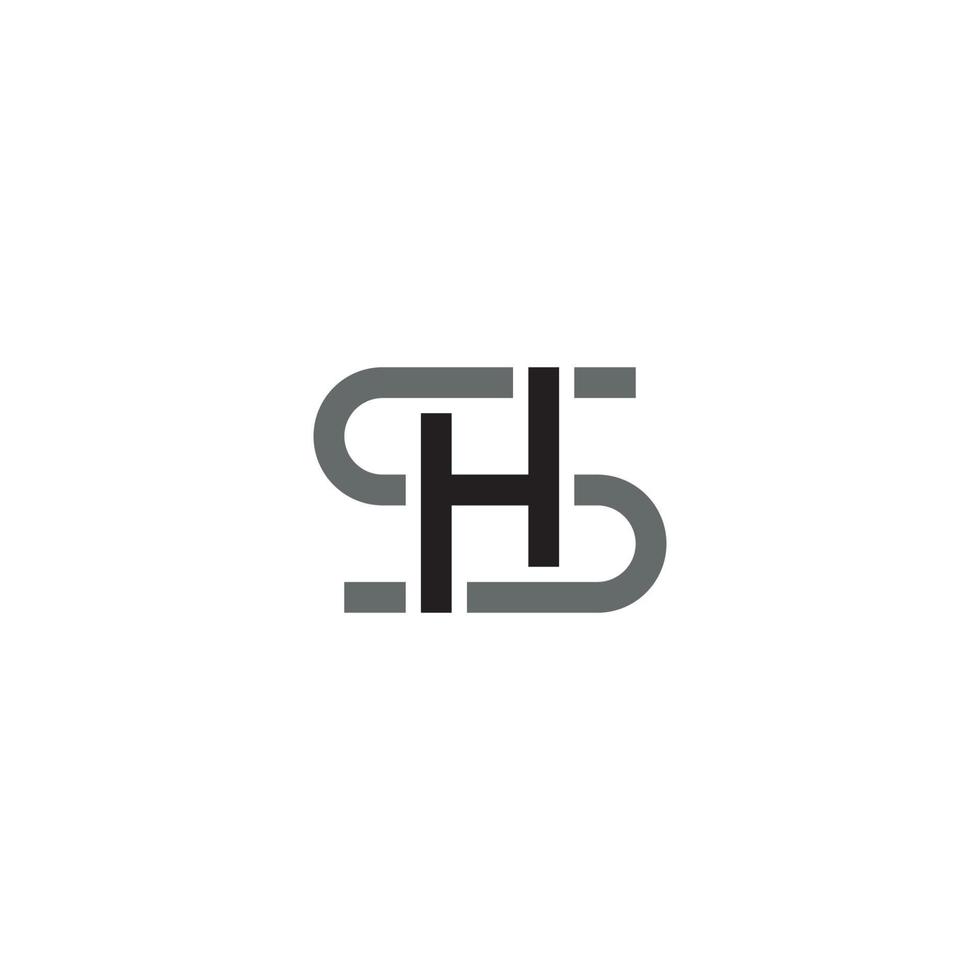 Letter SH or HS logo or icon design vector