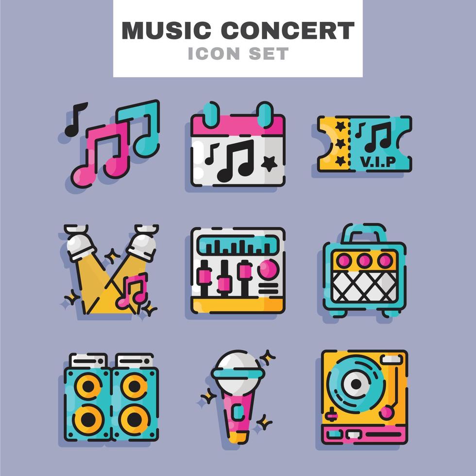 conjunto de iconos de concierto de música vector