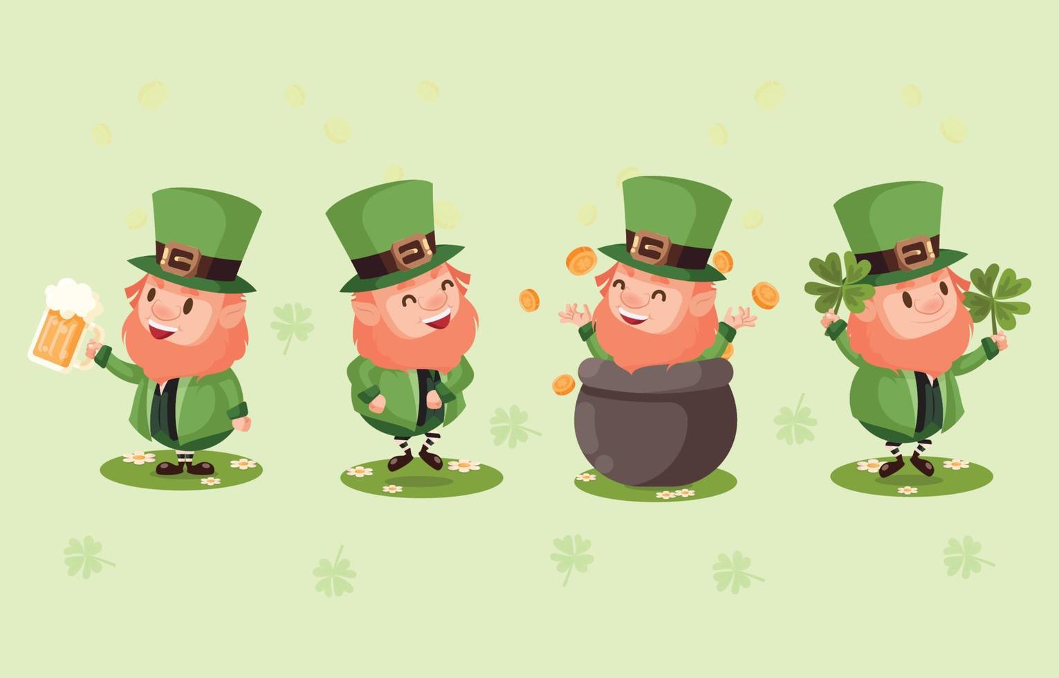 Green Leprechaun Character vector