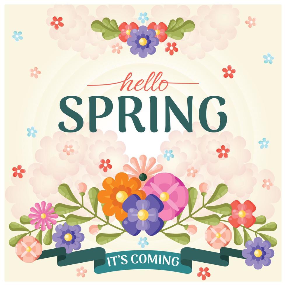 Hello Spring Illustration vector