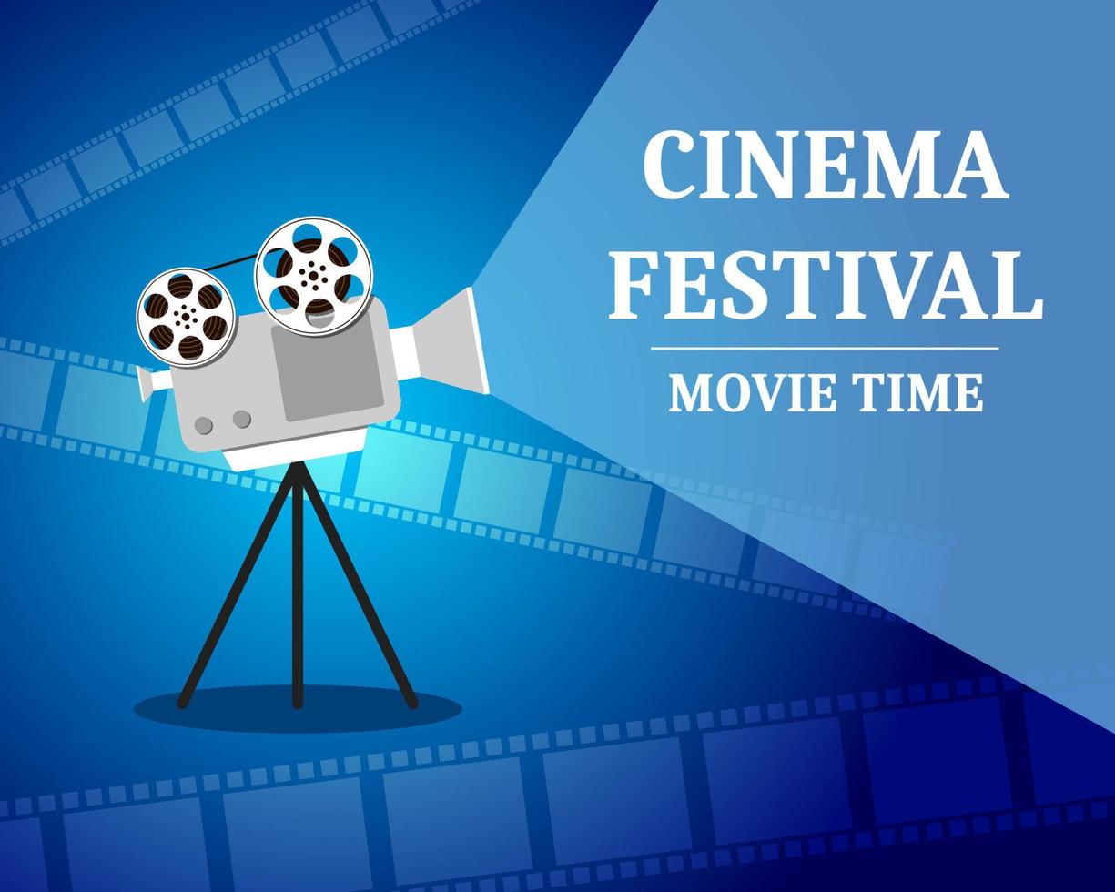 festival de cine. cartel de invitación de tiempo de película vector