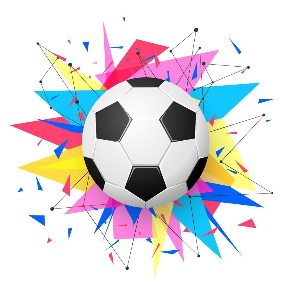 Football emblem template. Soccer ball with shapes vector